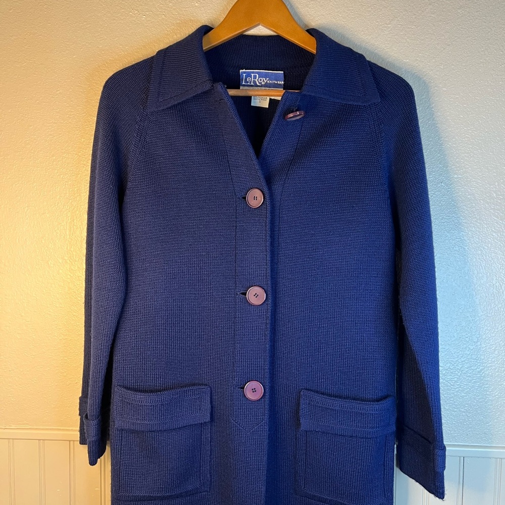 Vintage LeRoy Knit Virgin Wool Cardigan